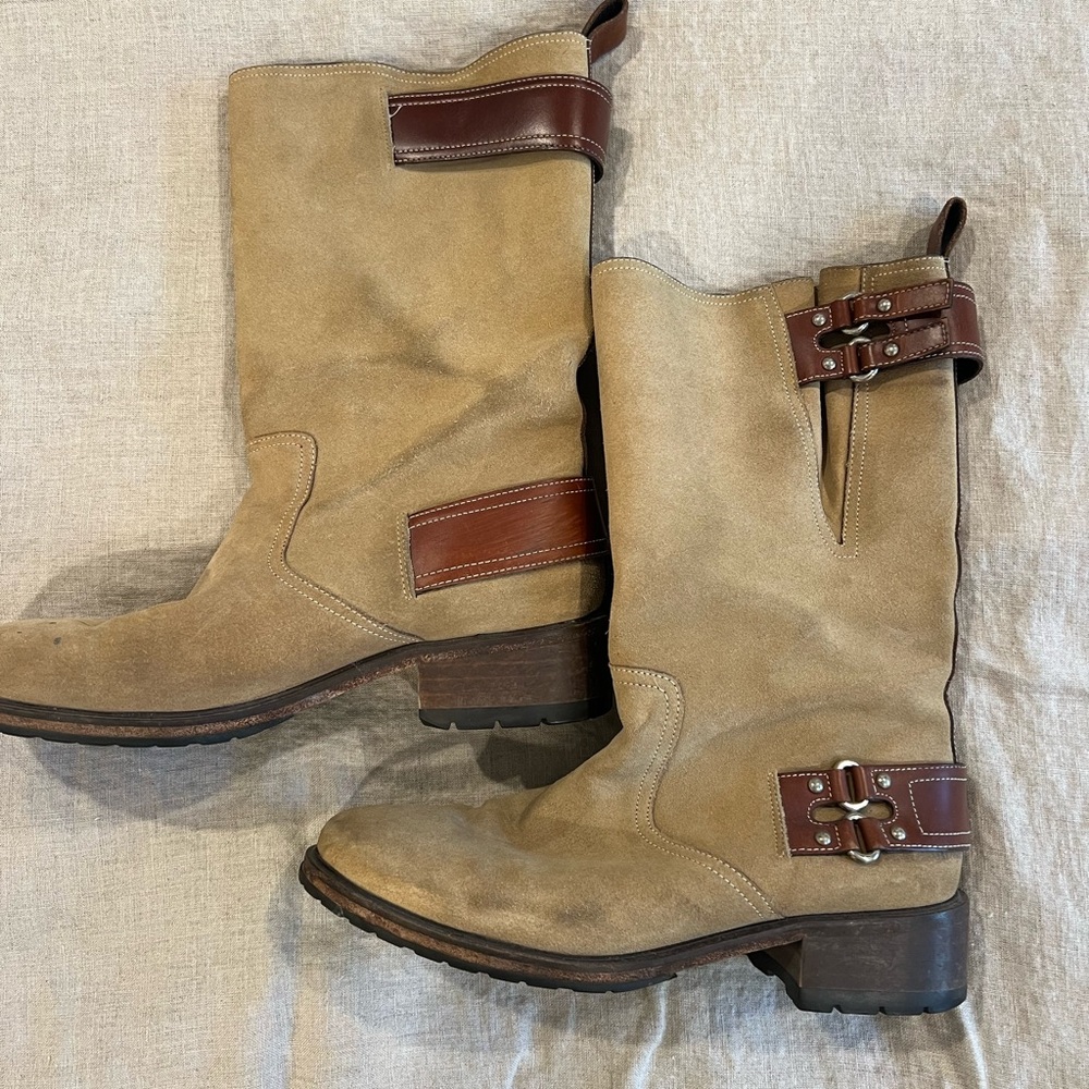 Cole Haan Tan and Black Leather Boots size 8.5